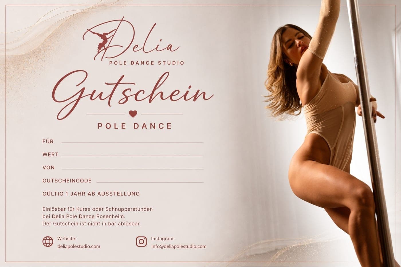 Gutschein Pole Dance Rosenheim – Delía Studio